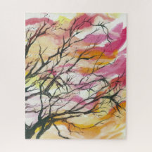 Pink Through The Trees,  16" x 20" Designer Puzzle