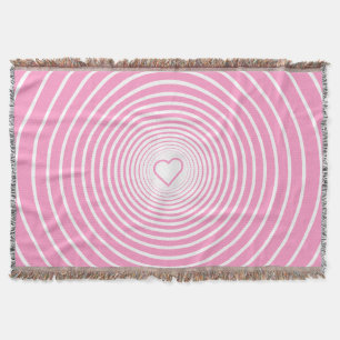 Pink Throw Blanket with Heart - Choose Colours