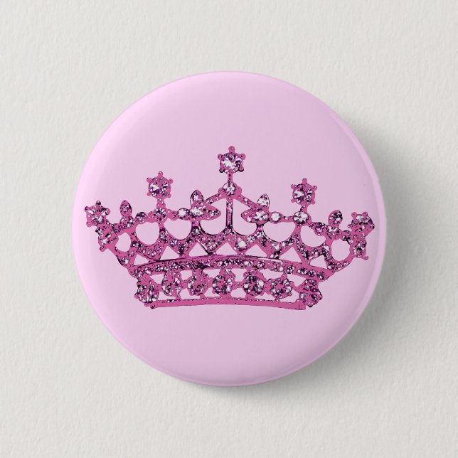 Pink Tiara 2 Inch Round Button (Front)