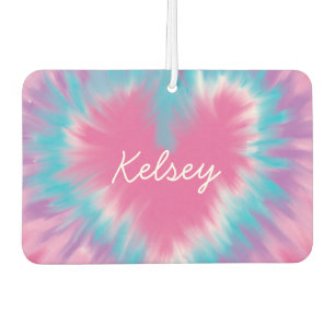 Pink tie-dye Custom Heart Air Freshener, New Car Freshener
