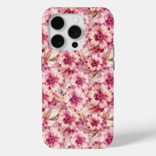 Pink Tie Dye Floral iPhone 15 Pro Case