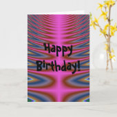 Pink Tie Dye Happy Birthday Card (Yellow Flower)