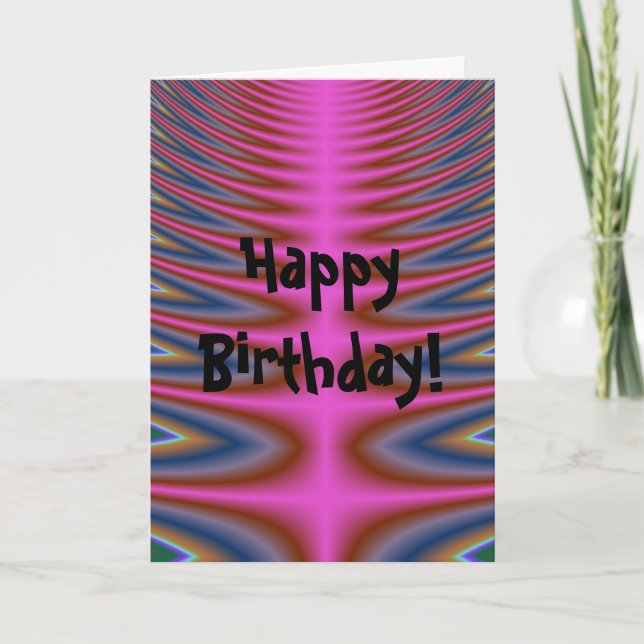 Pink Tie Dye Happy Birthday Card (Front)