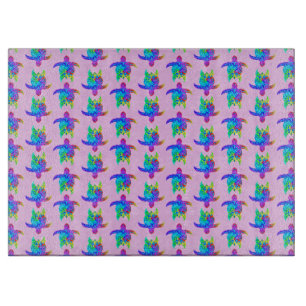 Pink Tie Dye Island Tribal Turtles Cutting Board