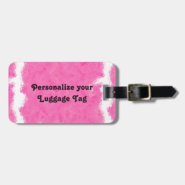 Pink Tie Dye Luggage Tag (Front Horizontal)