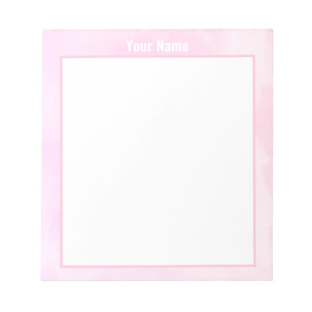 Pink Tie Dye Personalized Notepad (Front)