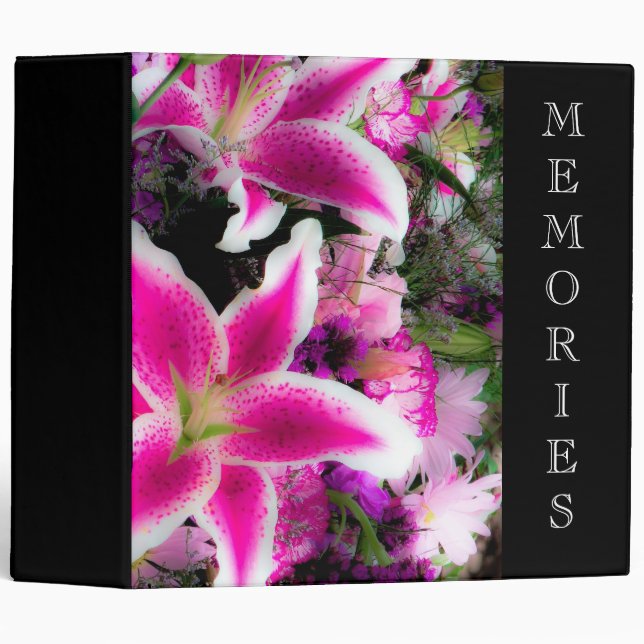 Pink Tiger Lily Memorial Service Binder (Front/Spine)