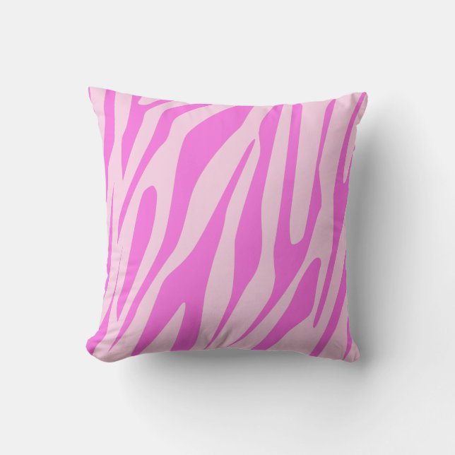 Pink Tiger Seamless Pattern Throw Pillow (Front)