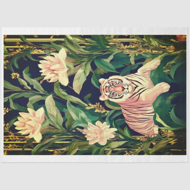 Pink Tiger Tissue Paper by Elsie Lane Art Garage (Front)