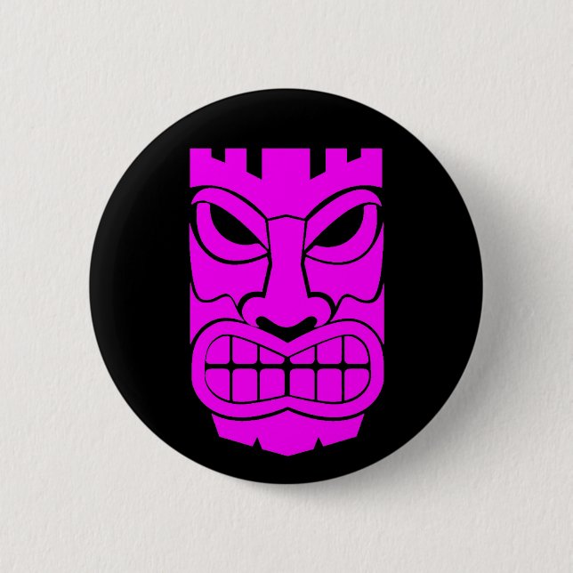 Pink Tiki Sculpture Thunder_Cove 2 Inch Round Button (Front)