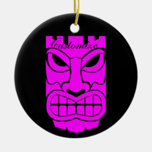 Pink Tiki Sculpture Thunder_Cove Ceramic Ornament