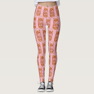 Pink Tiki Sculpture Thunder_Cove Leggings