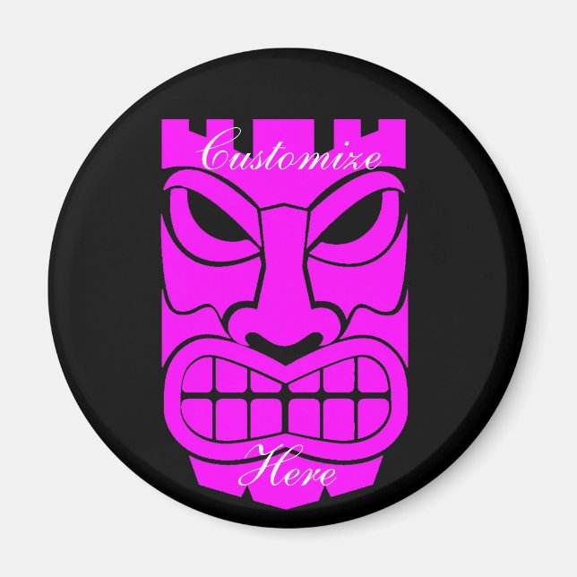 Pink Tiki Sculpture Thunder_Cove Magnet (Front)