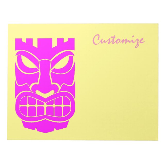 Pink Tiki Sculpture Thunder_Cove Notepad (Front)