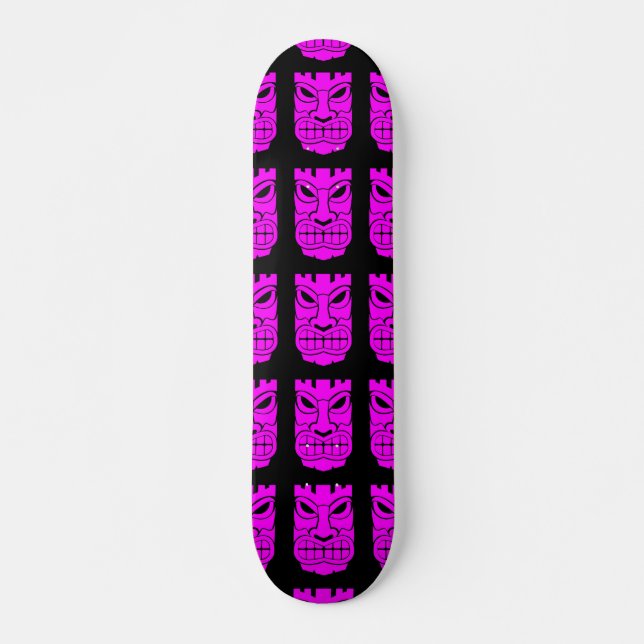 Pink Tiki Sculpture Thunder_Cove Skateboard (Front)
