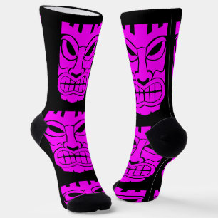 Pink Tiki Sculpture Thunder_Cove Socks