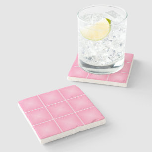 Pink Tile Effect Stone Coaster