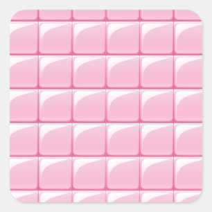 Pink tile texture square sticker