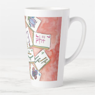 pink tiles tray latte mug