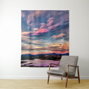 Pink-tinged sky tapestry