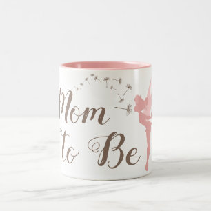 Pink Tinker Bell Baby Shower "Mom to Be" Two-Tone Coffee Mug
