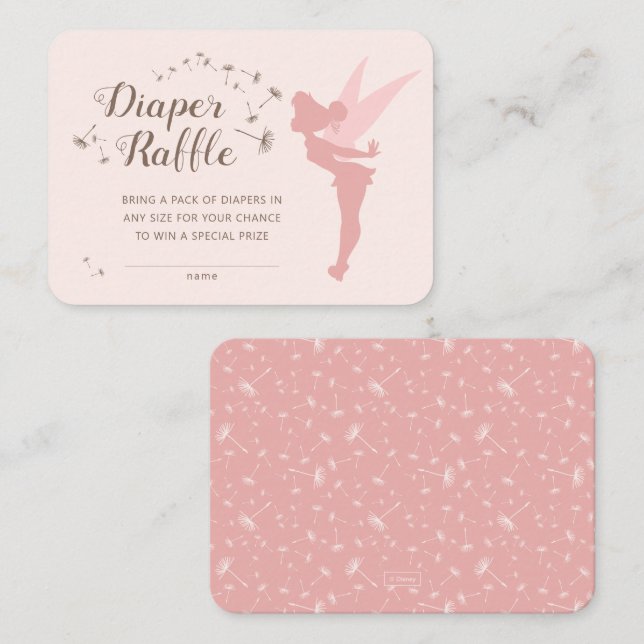 Pink Tinker Bell Diaper Raffle Insert (Front/Back)