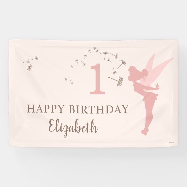Pink Tinker Bell Girl Birthday Banner (Horizontal)