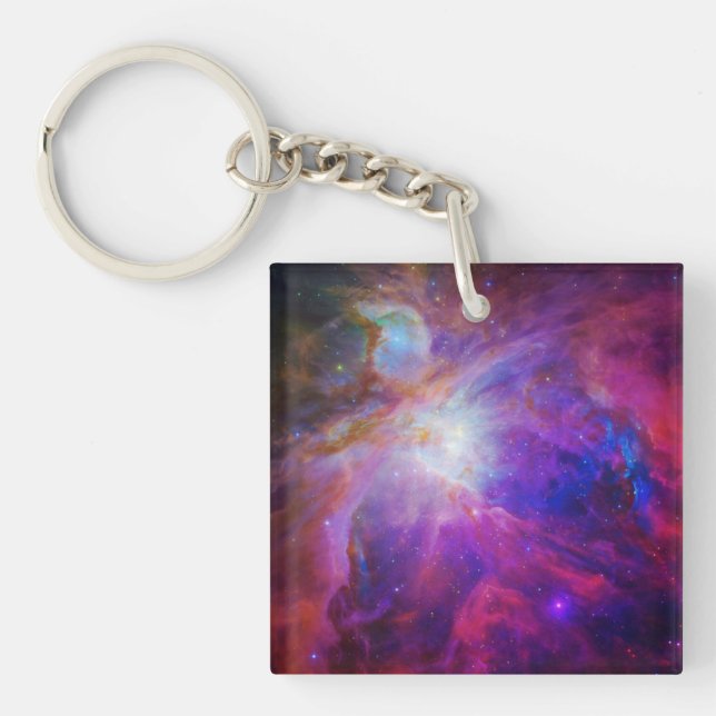 Pink Tinted Orion Nebula Keychain (Front)