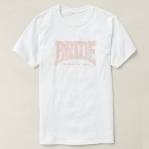 Pink Tiny Floral BRIDE Engagement  T-Shirt