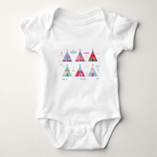 pink tipi baby bodysuit