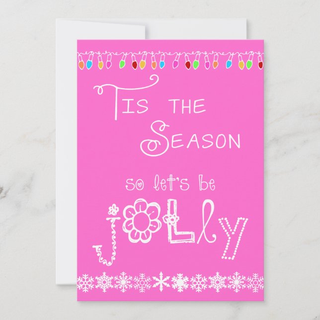 Pink Tis the Season Holiday Party Invitation (Front)