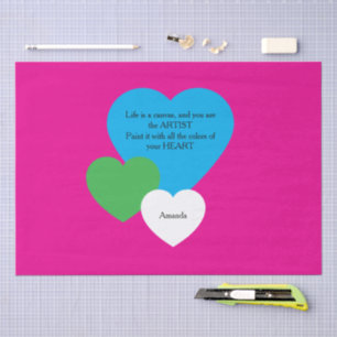 Pink Tissue Paper w/ Hearts