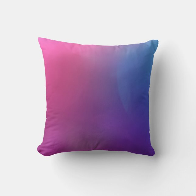 Pink to Blue Gradient Blend Throw Pillow (Front)
