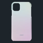 Pink to blue ombre modern background iPhone 11 case<br><div class="desc">Modern ombre with pink to blue blurred background.
Optional monogram.</div>