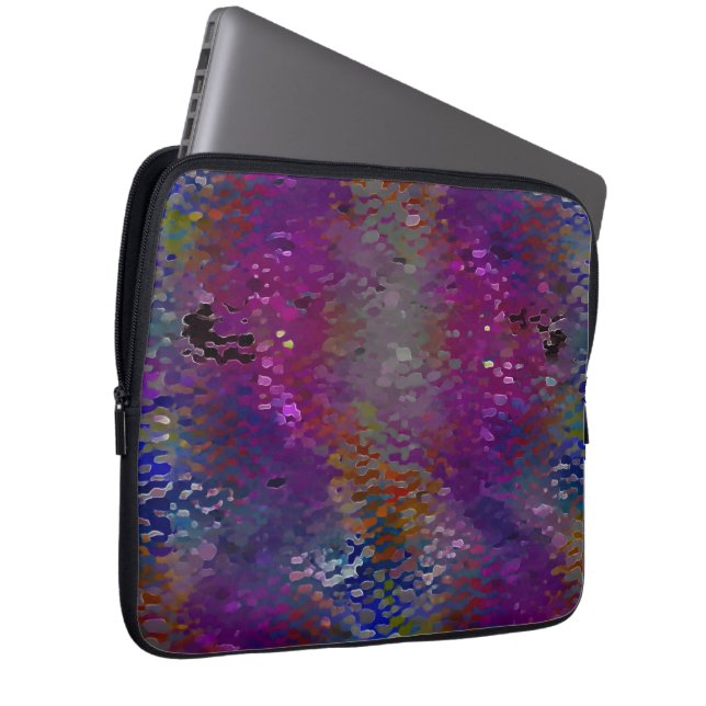Pink to colourful scaly plaques and moth-eaten fau laptop sleeve (Front Right)
