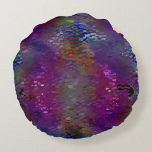 Pink to colourful scaly plaques and moth-eaten fau round pillow