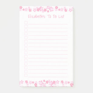 Pink To Do List 4x6 Personalized Post It Notes