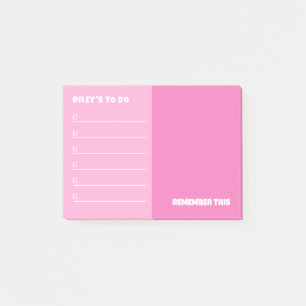 Pink To Do & Remember Notes