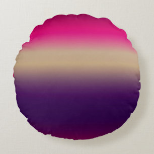 Pink To Grape Horizen Tones Round Pillow