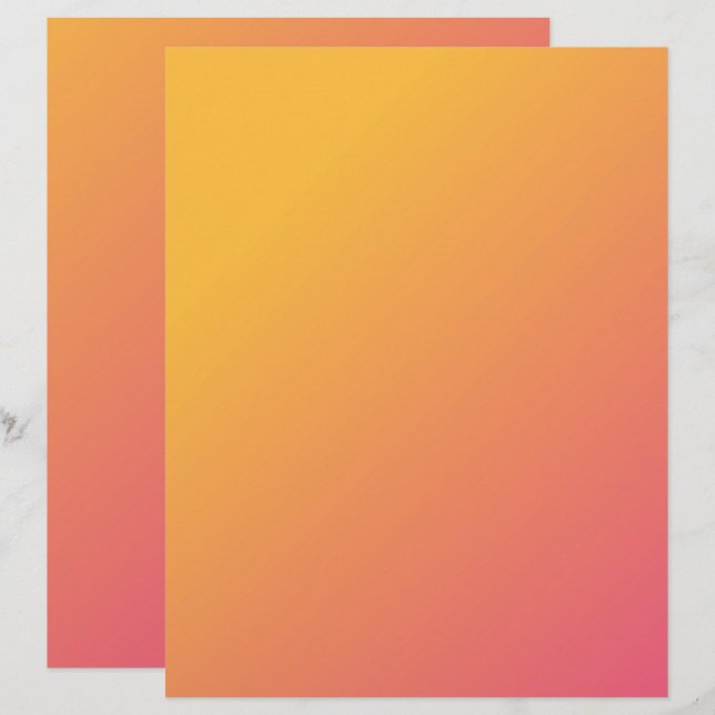 Pink to Orange Ombre Craft ou papier scrapbooking (Devant / Derrière)