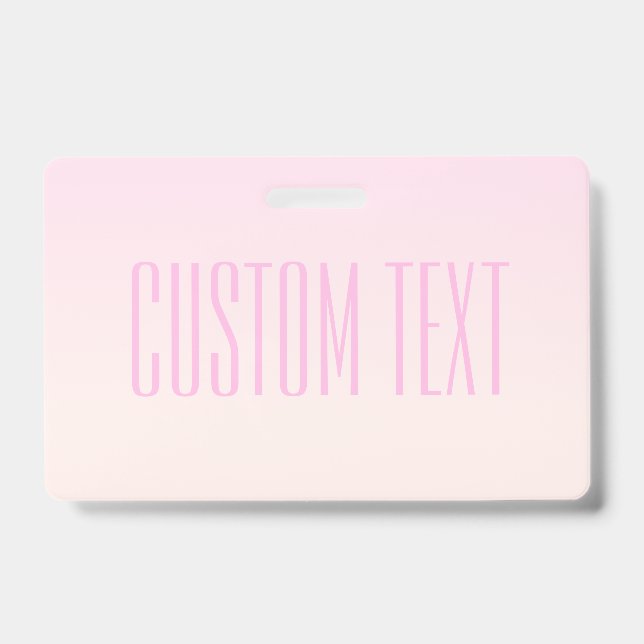Pink to Peach Sunset Ombre with Customizable Text Badge (Front)