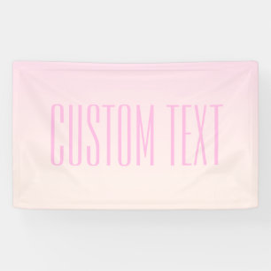 Pink to Peach Sunset Ombre with Customizable Text Banner
