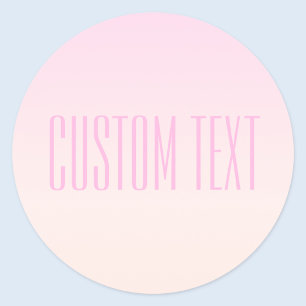 Pink to Peach Sunset Ombre with Customizable Text Classic Round Sticker