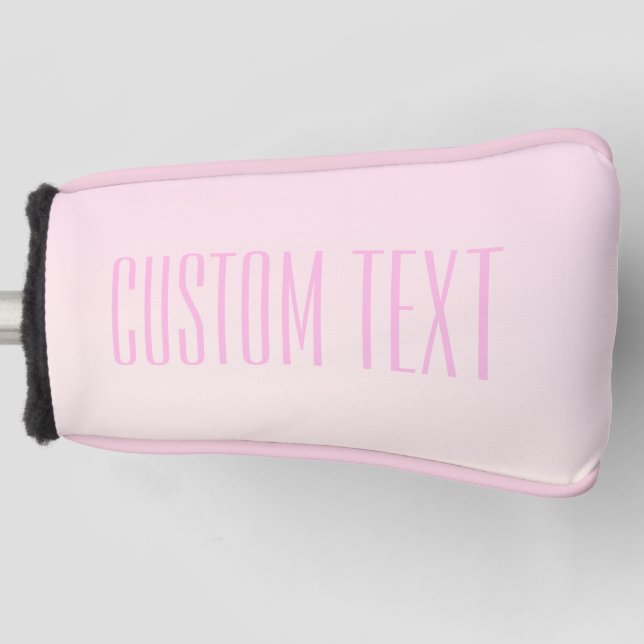 Pink to Peach Sunset Ombre with Customizable Text Golf Head Cover (Front)
