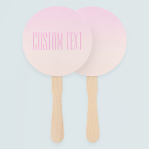 Pink to Peach Sunset Ombre with Customizable Text Hand Fan