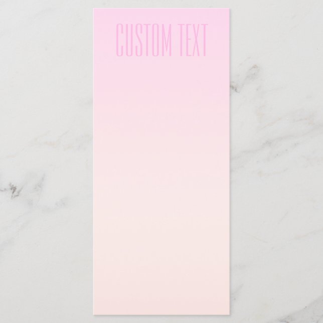 Pink to Peach Sunset Ombre with Customizable Text Menu (Front)