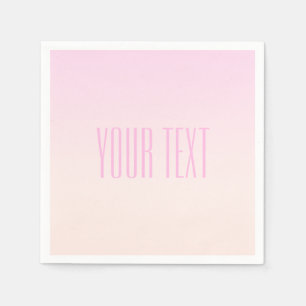 Pink to Peach Sunset Ombre with Customizable Text Napkin