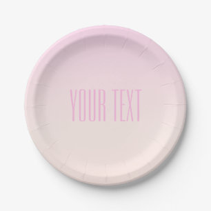 Pink to Peach Sunset Ombre with Customizable Text Paper Plate