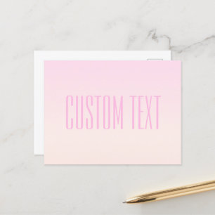 Pink to Peach Sunset Ombre with Customizable Text Postcard