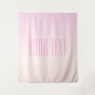 Pink to Peach Sunset Ombre with Customizable Text Tapestry